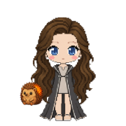 Hearthglow Hedgehog, beside a witch in charcoal robes