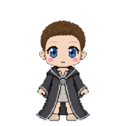 Short Crop hairstyle, shown on a wizard in charcoal robes