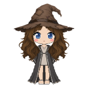 Old Hat, worn over long wavy brown hair