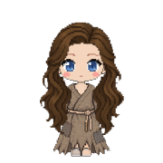 Homespun Robes, shown on a witch with long wavy brown hair