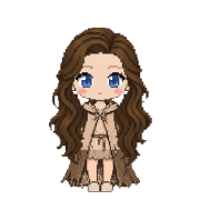 Traveling Cloak, shown on a witch with long wavy brown hair