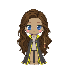 Avatar: Witch · Hufflepuff Robes, Long Wavy, Oak Wand
