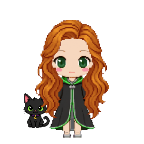 Avatar: Black Cat, Wix · Slytherin Robes, Long Wavy