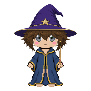 Avatar: Wizard · Sapphire Robes, Hat & Hair, Oak Wand