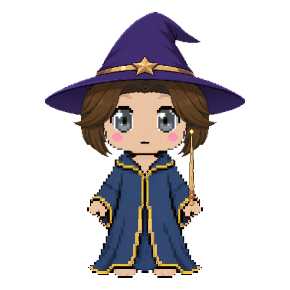 Avatar: Wizard · Sapphire Robes, Hat & Hair, Oak Wand