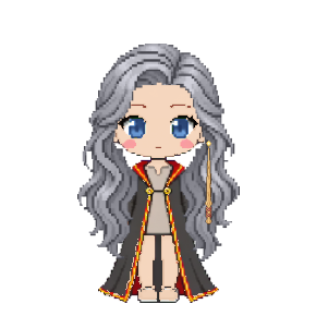 Avatar: Witch · Gryffindor Robes, Long Wavy, Oak Wand