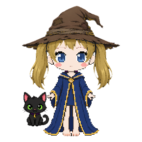Avatar: Black Cat, Witch · Sapphire Robes, Hat & Hair