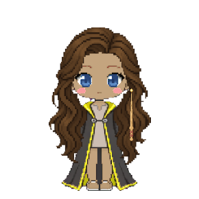 Avatar: Witch · Hufflepuff Robes, Long Wavy, Oak Wand