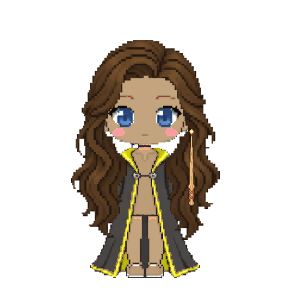 Avatar: Witch · Hufflepuff Robes, Long Wavy, Oak Wand
