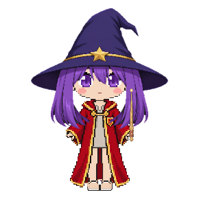 Avatar: Witch · Scarlet Robes, Hat & Hair, Oak Wand