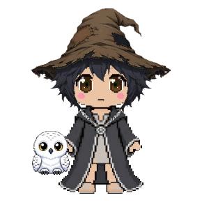 Avatar: Wizard · Charcoal Robes, Hat & Hair, Snowy Owl
