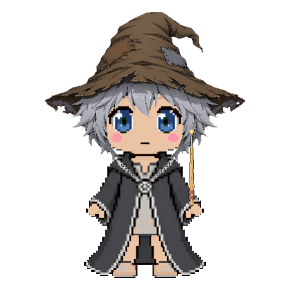 Avatar: Wizard · Charcoal Robes, Hat & Hair, Oak Wand