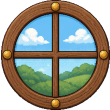 Round Window, wall decor for a clubhouse